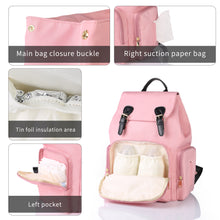 Load image into Gallery viewer, 100% Cotton Diaper Bag Backpack Large Capacity Multifunction Waterproof Mommy Maternity Bag Backpack Travel Baby Nappy Changing Backpack
