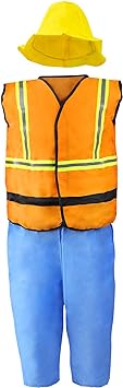 Kids Dress Up Costumes Set, Role Play Construction Worker Costume