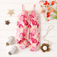 Load image into Gallery viewer, 100% Cotton Baby Girl All Over Floral Print Cami Jumpsuit
