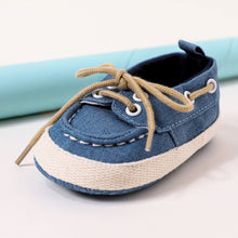 Load image into Gallery viewer, Baby / Toddler Lace Up Denim Prewalker Shoes
