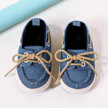 Load image into Gallery viewer, Baby / Toddler Lace Up Denim Prewalker Shoes
