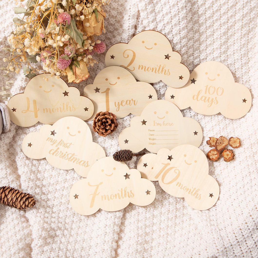 Wooden Cloud Milestone Photography Props Set