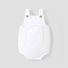 Load image into Gallery viewer, Ribbed Solid Pocket Decor Sleeveless Baby Romper
