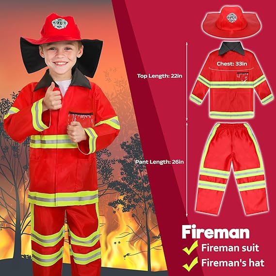 Fireman Costume for Kids Boys Halloween Costumes