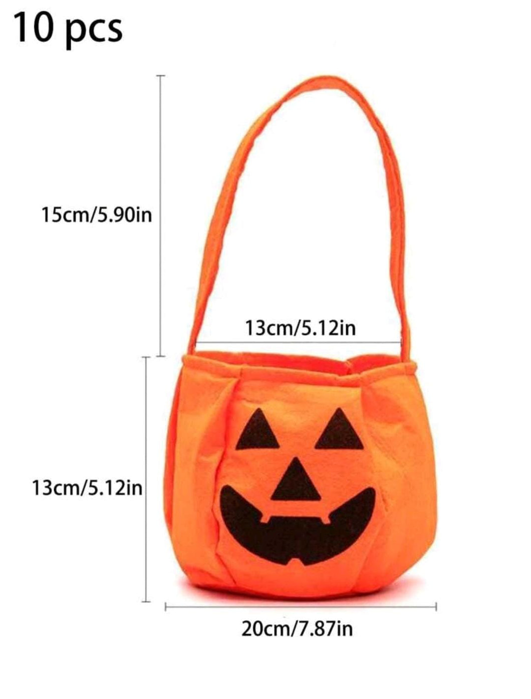 Halloween Pumpkin Candy Bag Kids Trick or Treat Snack Candy Storage Bucket Portable Gift Bag Halloween Party Decor Supplies