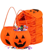 Load image into Gallery viewer, Halloween Pumpkin Candy Bag Kids Trick or Treat Snack Candy Storage Bucket Portable Gift Bag Halloween Party Decor Supplies
