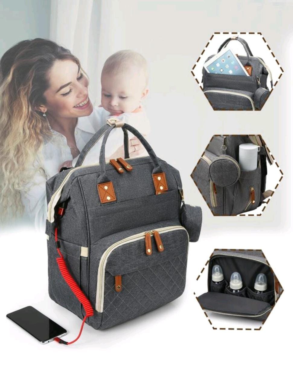 1pc Diaper Bag Backpack