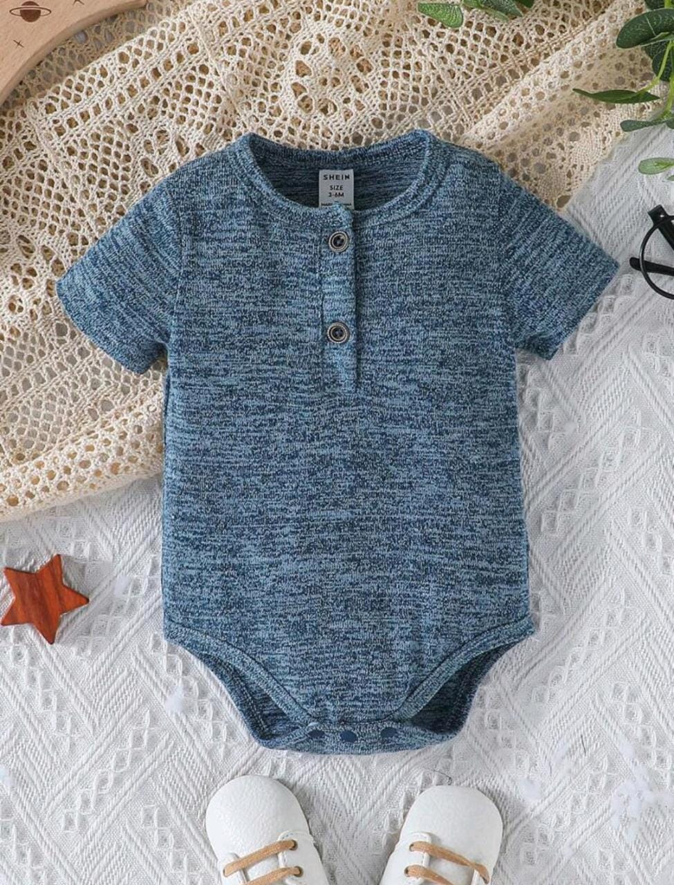 Baby Boy Half Button Bodysuit