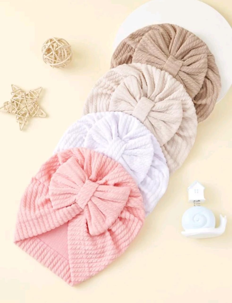 Baby Bow Decor Turban Hat