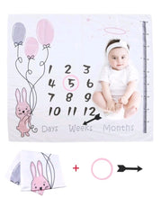 Load image into Gallery viewer, Newborn Unisex Photography Cartoon Graphic Blanket With 2pcs Accessory
