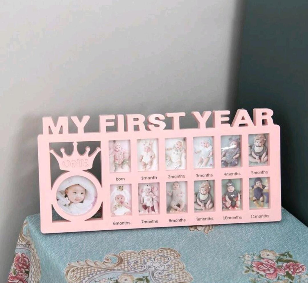 1pc Baby's First Year Celebration Family Commemorative Photo Frame