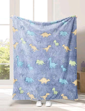 Load image into Gallery viewer, Glow In The Dark Dinosaur Pattern Blanket
