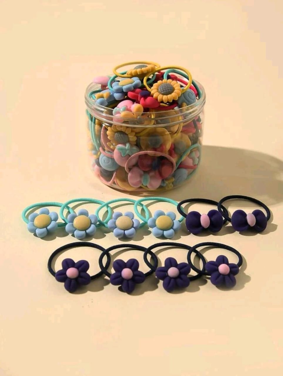 70pcs Girls Flower Decor Hair Tie