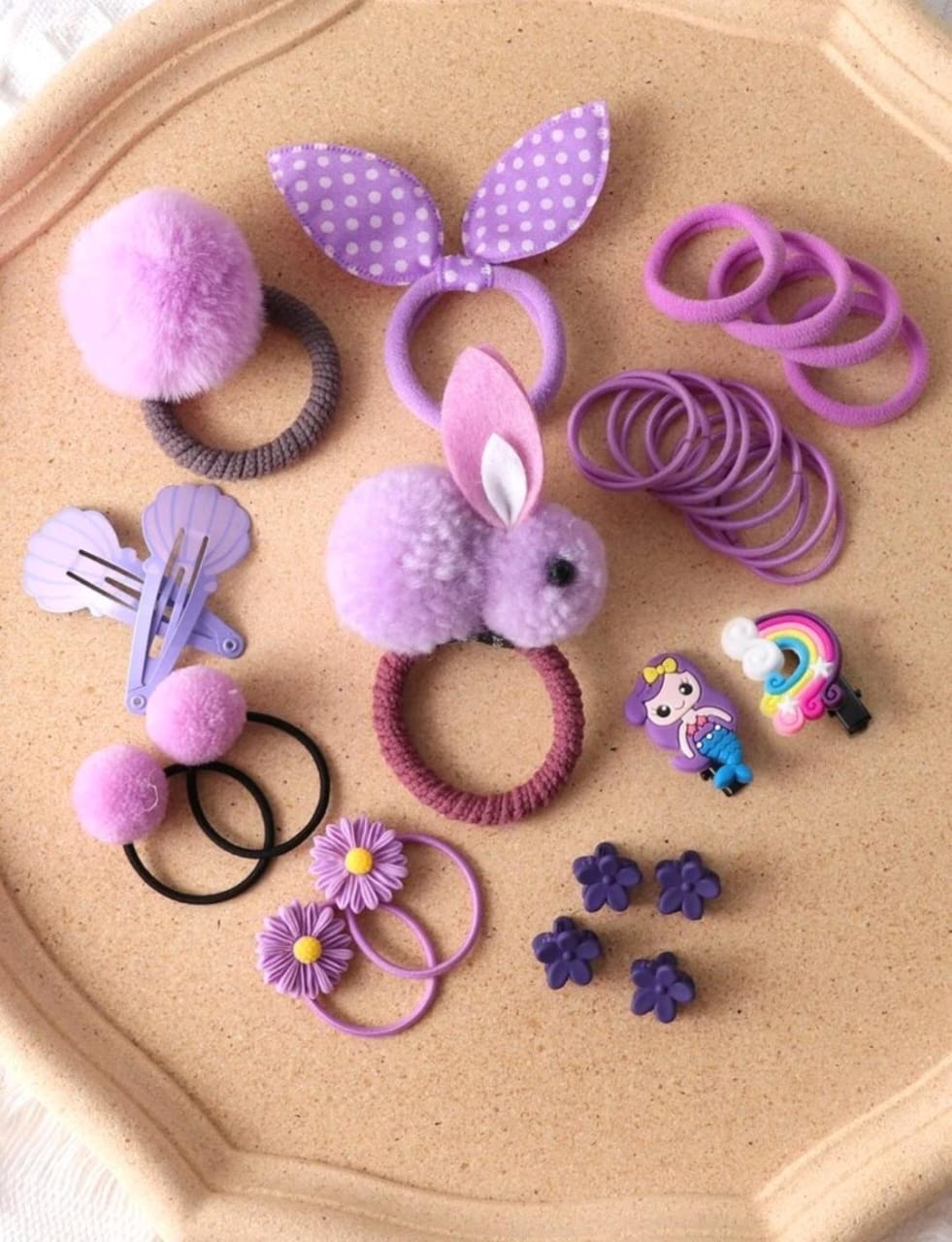 30pcs Rabbit & Flower Decor Hair Accessory Set