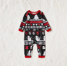 Load image into Gallery viewer, Christmas Tree Snowflake and Letters Print Grey Family Matching Long-sleeve Pajamas Sets
