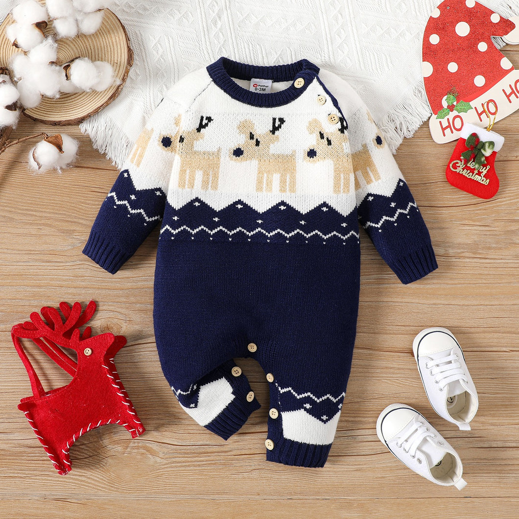 Baby Boy/Girl Christmas Sweater Jumpsuit