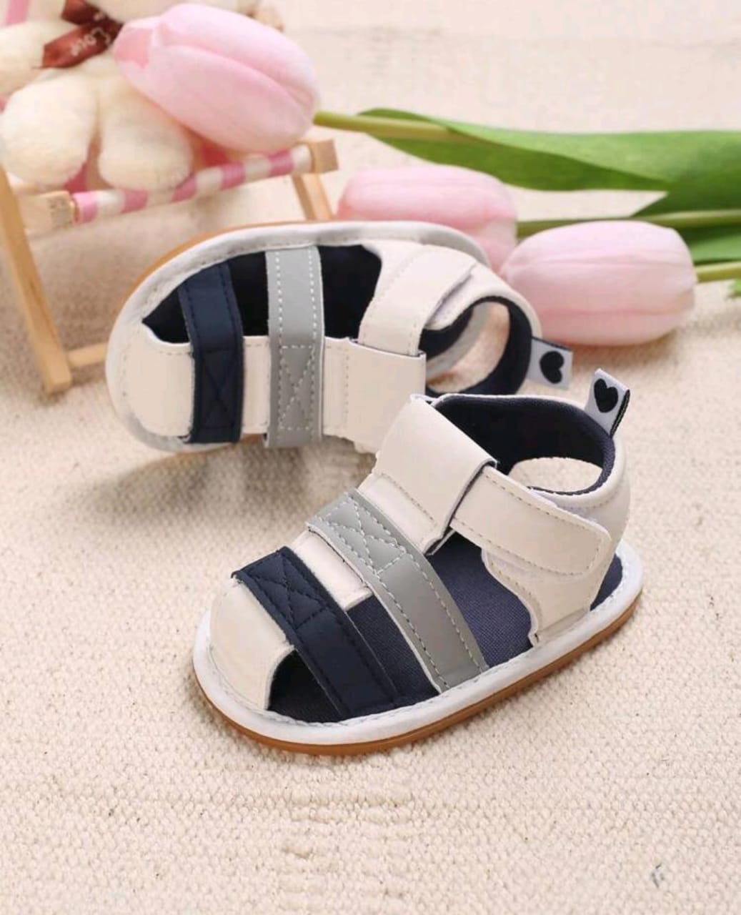 Baby Colorblock Hook-and-loop Fastener Sandals