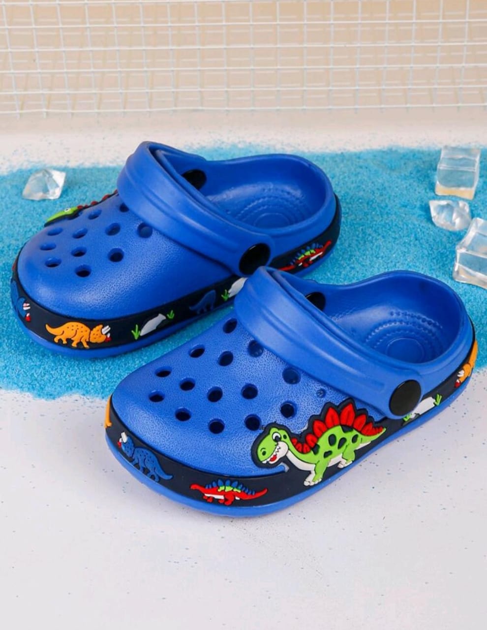 Boys Cartoon Dinosaur Pattern Vented Clogs