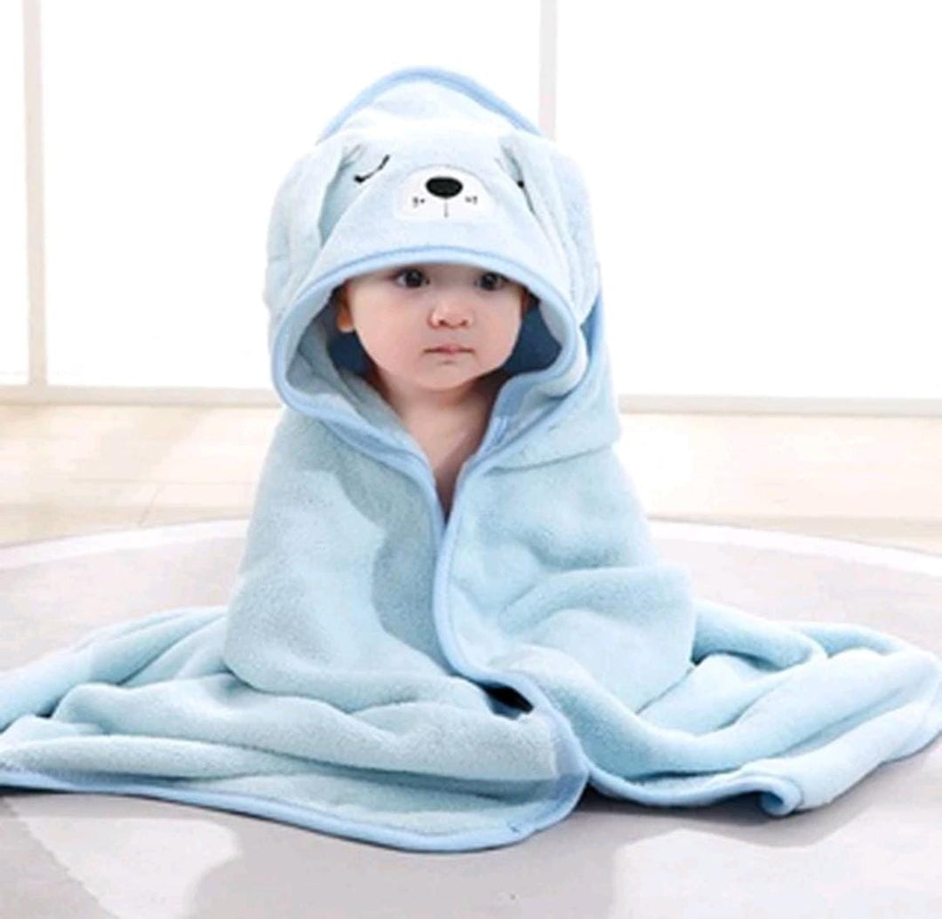 1pc Blue Dog Baby Blanket Newborn Cute Cartoon Design Swaddle Blanket Multifunctional Baby Bath Towel Hooded