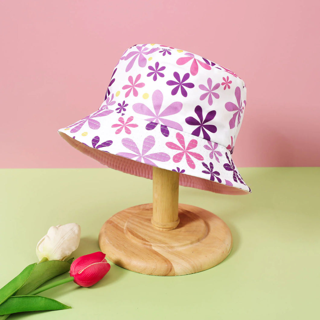 Toddler/Kid Girl Floral Print Reversible Bucket Hat