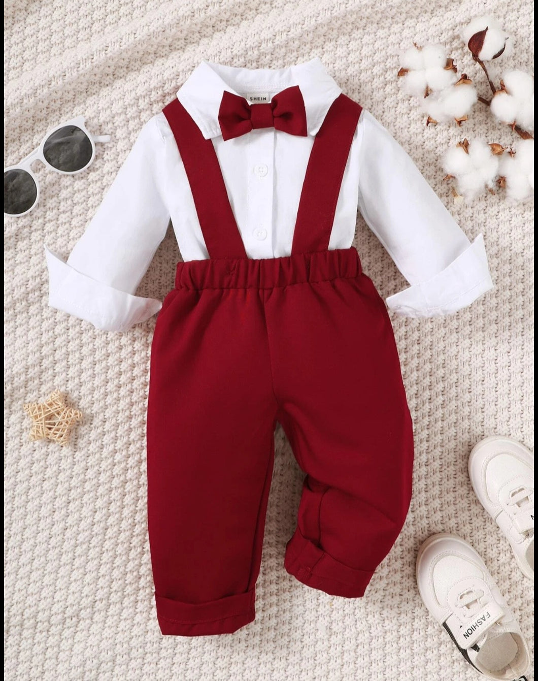 2 PCS Baby boy bow tie suit