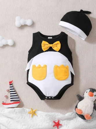 Baby Bow Front Bodysuit & Accessory Hat