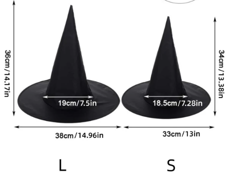 Kids/Women Black Witch Hat Kids Hats Halloween Costume Party Decoration Accessories