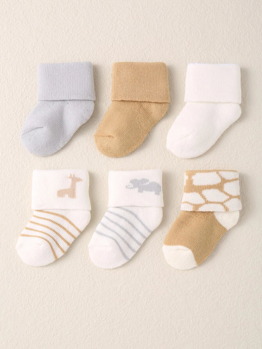 6pairs Baby Stripe Print Socks