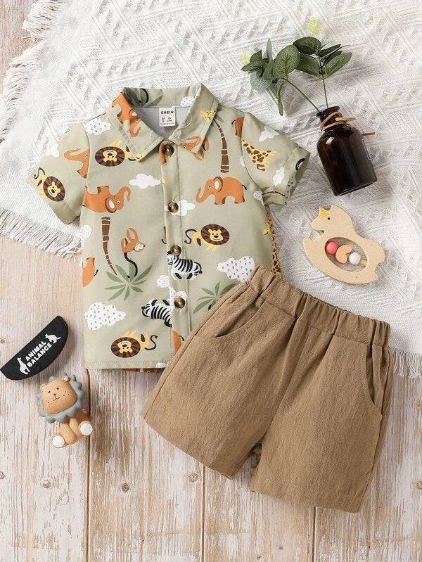 Baby Cartoon Graphic Shirt & Shorts