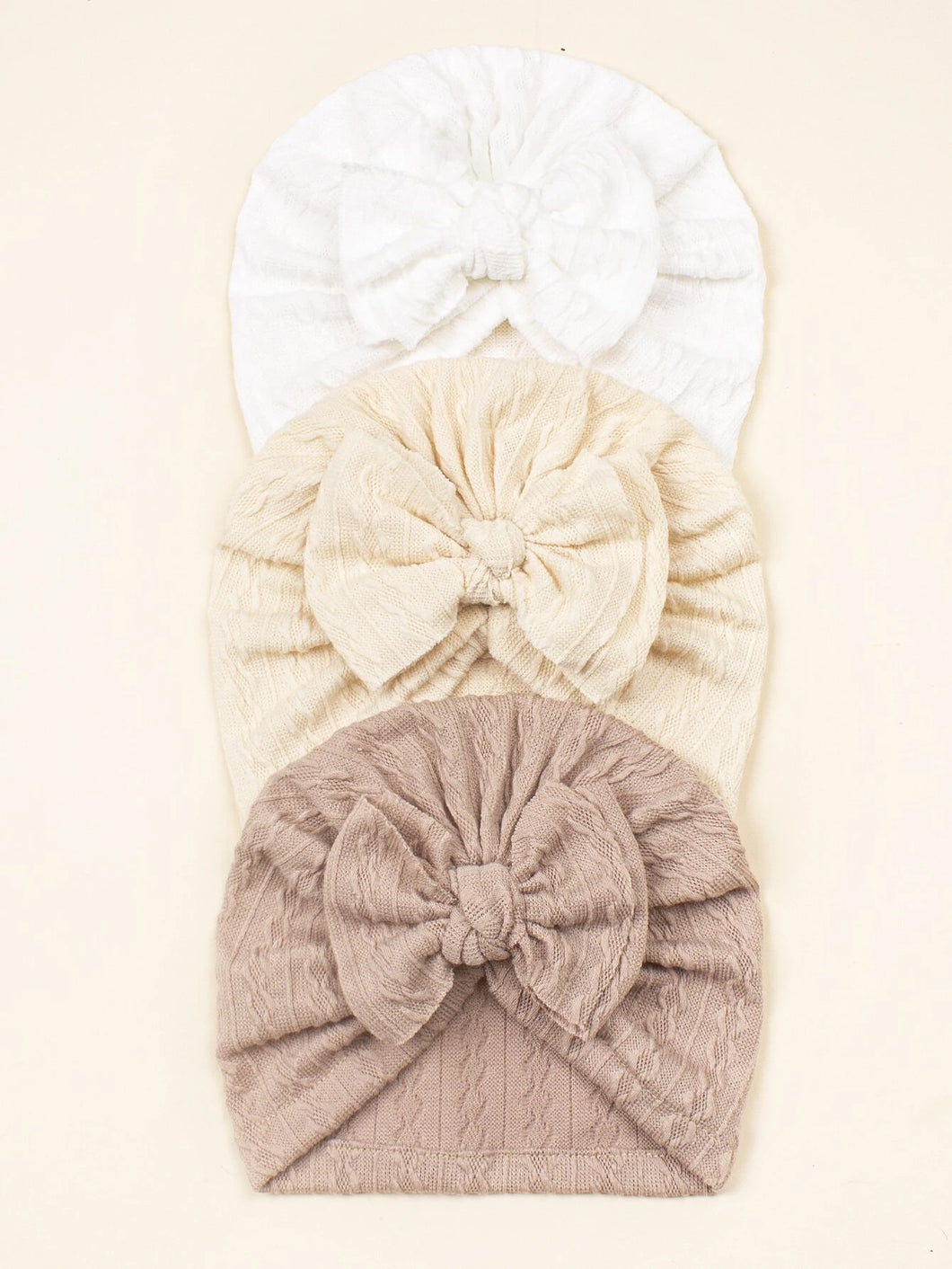 3pcs Baby Bow Decor Hat