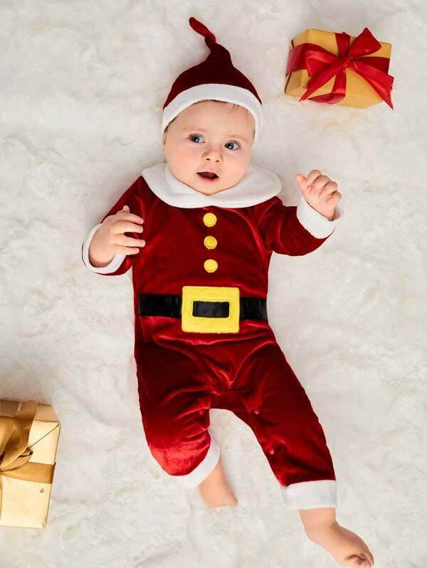 Baby Christmas Jumpsuit With Hat