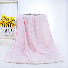 Load image into Gallery viewer, Dotted Fleece-lining Baby Blanket Swaddling Newborn Soft Bedding
