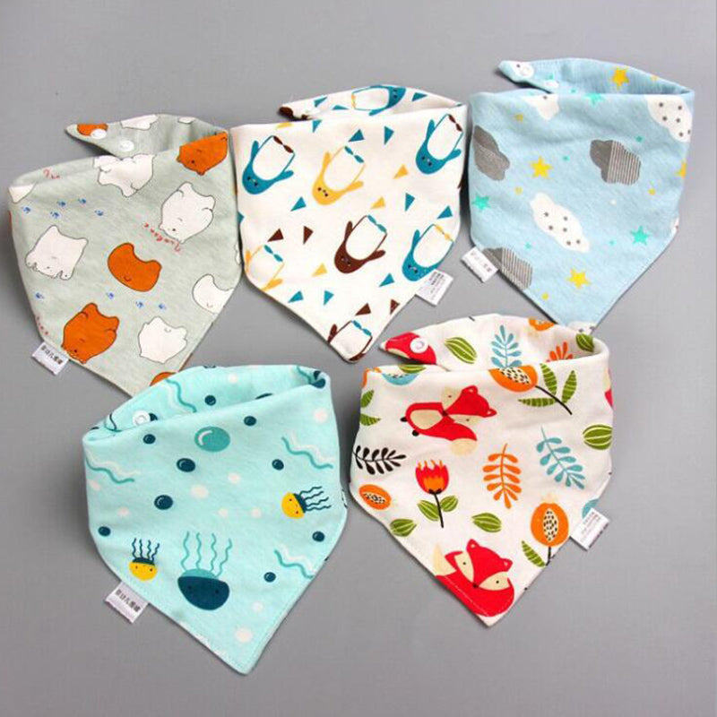 5-pack Three-layer Waterproof Cute Bibs Set