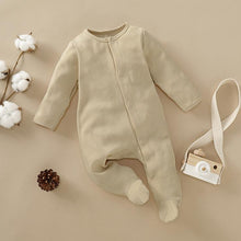 Load image into Gallery viewer, Baby Boy / Girl Solid Footed Long-sleeve Jumpsuit
