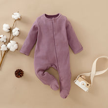 Load image into Gallery viewer, Baby Boy / Girl Solid Footed Long-sleeve Jumpsuit
