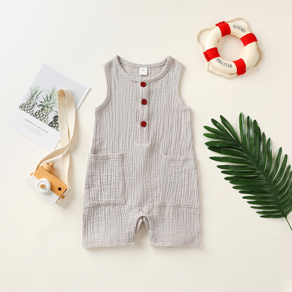 Baby Solid Basic Sleeveless Bodysuits