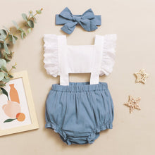 Load image into Gallery viewer, Flutter Sleeve Lace Romper with Headband Set
