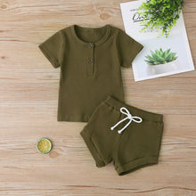 Load image into Gallery viewer, Baby Casual Solid Top and Shorts Set
