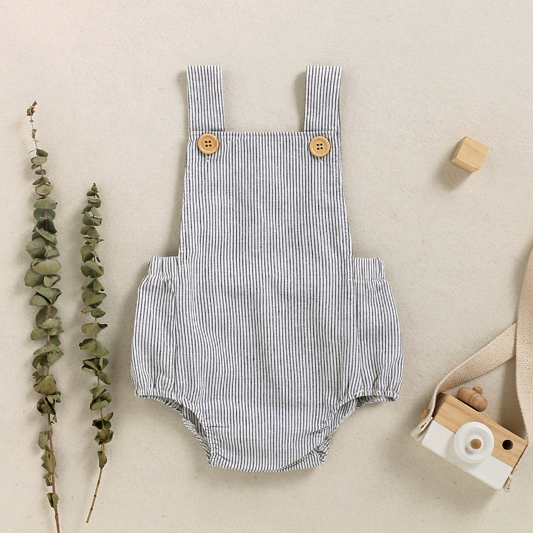 Baby Girl Solid Sleeveless Romper