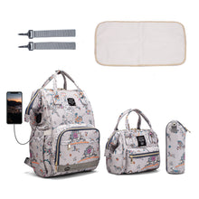 Load image into Gallery viewer, 3-piece Multicolorful Diaper Bag Diagonal Bag Backpack Large Capacity
