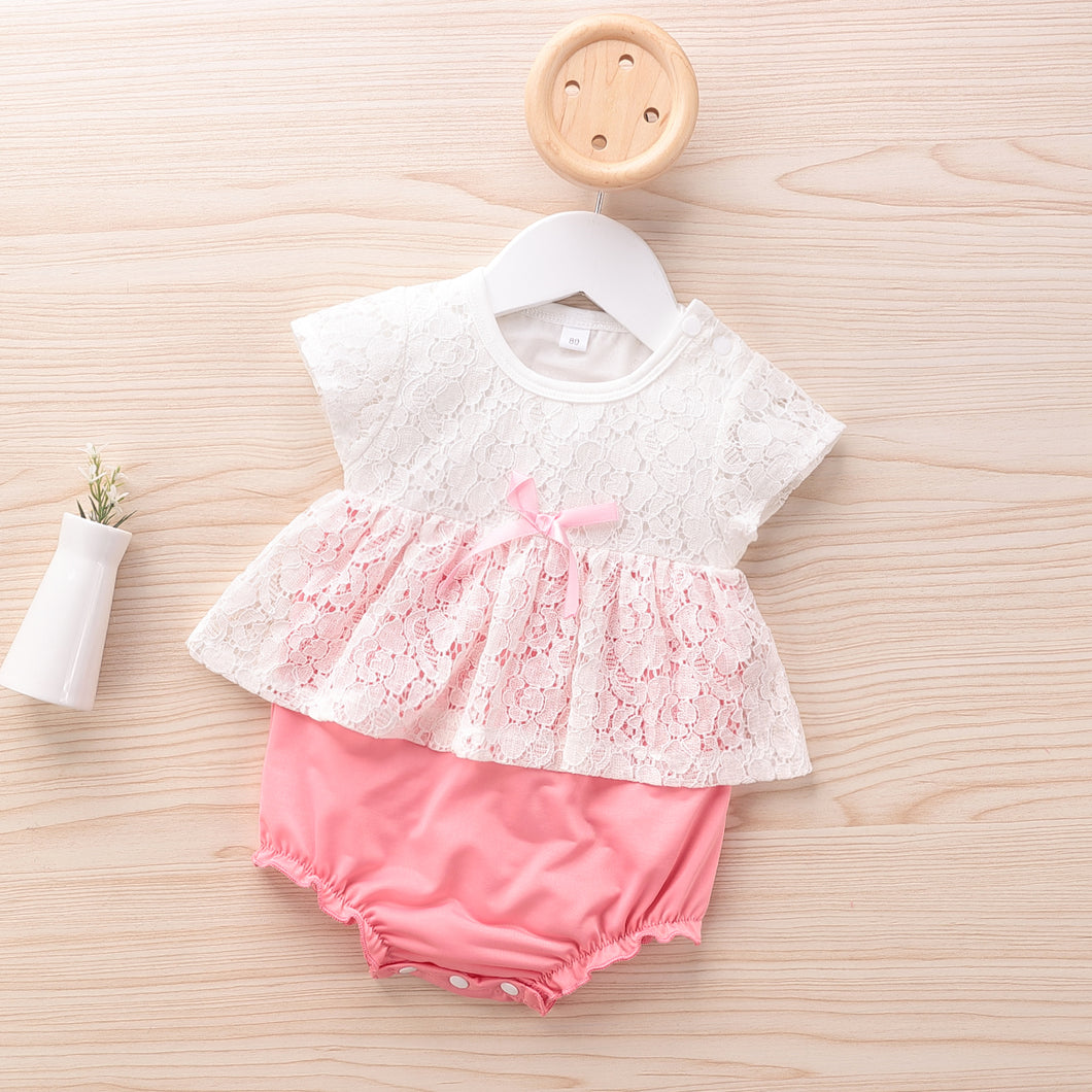 Baby Elegant Lace Decor Bodysuit