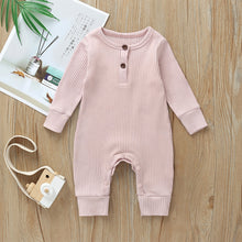 Load image into Gallery viewer, Baby Boy / Girl Cotton Knitted Style Solid Cardigan Long-sleeve Jumpsuit
