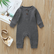 Load image into Gallery viewer, Baby Boy / Girl Cotton Knitted Style Solid Cardigan Long-sleeve Jumpsuit
