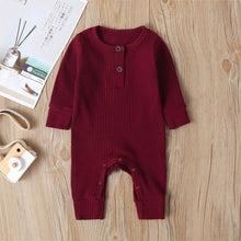 Load image into Gallery viewer, Baby Boy / Girl Cotton Knitted Style Solid Cardigan Long-sleeve Jumpsuit
