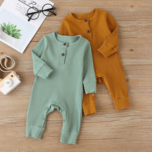 Load image into Gallery viewer, Baby Boy / Girl Cotton Knitted Style Solid Cardigan Long-sleeve Jumpsuit
