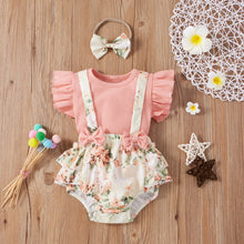 Load image into Gallery viewer, 3pcs Floral Print Flutter-sleeve Baby Sets
