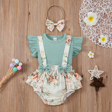 Load image into Gallery viewer, 3pcs Floral Print Flutter-sleeve Baby Sets
