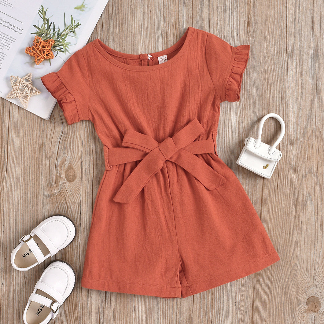 Toddler Girl Casual Solid Jumpsuit