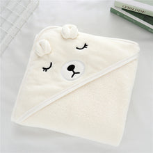 Load image into Gallery viewer, Baby Hug Blanket Spring Winter Autumn Newborn Air Conditioner Quilt Bath Towel Coral Fleece Hat Wrap Warm Birth Blanket Gift
