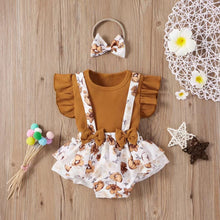 Load image into Gallery viewer, 3pcs Floral Print Flutter-sleeve Baby Sets
